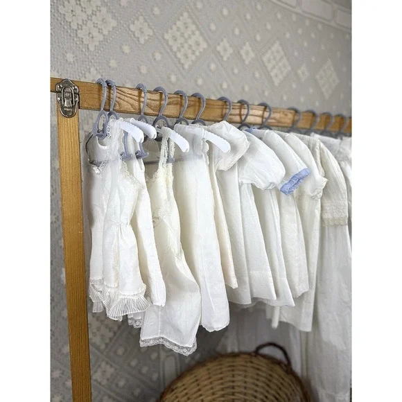 Vintage Lot 16 Baby Child or Large Doll Clothing Dress Gowns Embroidery Tatting - Picture 3 of 16